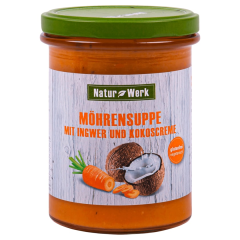 Naturwerk Möhrensuppe mit Ingwer und Kokoscreme glutenfrei