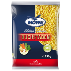 Möwe Buchstabennudeln