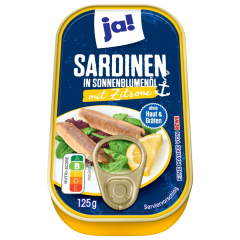 ja! Sardinen in Sonnenblumenöl mit Zitrone