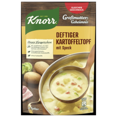 Knorr Großmutters Geheimnis Deftiger Kartoffeltopf mit Speck & Lauch