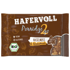 Hafervoll Bio Porridge2Go Haselnuss & Nussmus vegan