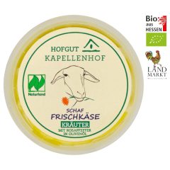 LANDMARKT Bio Hofgut Kapellenhof Schaf Frischkäse Kräuter