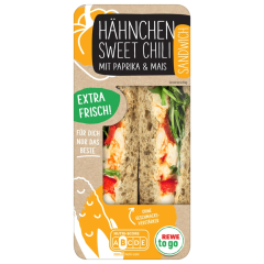 REWE to go Hähnchen Sweet Chili Sandwich mit Paprika und Mais