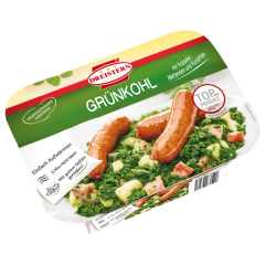 Dreistern Grünkohl mit Kasseler, Mettenden und Kartoffeln