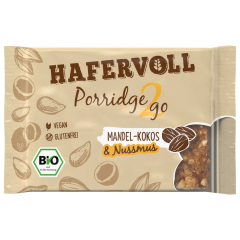 Hafervoll Bio Porridge2Go Mandel-Kokos & Nussmus vegan