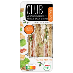 REWE to go Sandwich mit Hähnchenbrustfiletwürfeln, Bacon & Endivie