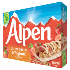 Alpen Strawberry und Yoghurt Müsli Bar 5x29g,