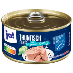 ja! Thunfischfilets in eigenem Saft geschnitten