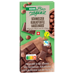 REWE Bio + vegan Schokolade Ganze Haselnuss