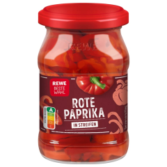 REWE Beste Wahl Rote Paprika in Streifen eingelegt