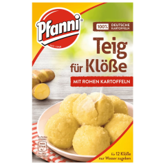 Pfanni Teig für Klöße mit rohen Kartoffeln