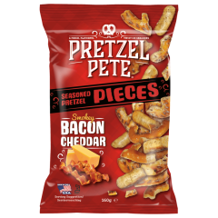 Pretzel Pete Seasoned Pretzel Pieces Smokey Bacon Cheddar