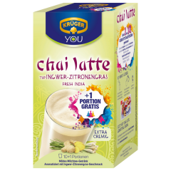 Krüger You Chai Latte Typ Ingwer-Zitronengras Fresh India + 1 Portion gratis