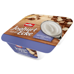 Müller Joghurt mit der Ecke Waffelwürfel