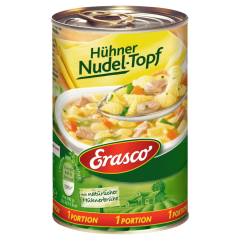 Erasco Hühner-Nudeltopf mit natürlicher Hühnerbrühe