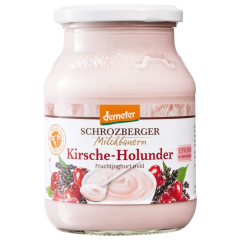 Schrozberger Milchbauern Bio Fruchtjoghurt Kirsche Holunder 3,5%