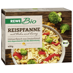 REWE Bio Reispfanne mit Huhn und Curry