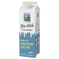 Unser Land frische Bio Milch 3,8%