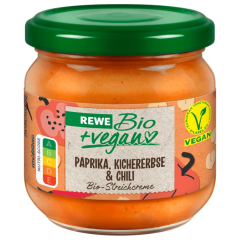 REWE Bio + vegan Streichcreme Paprika, Kichererbse & Chili