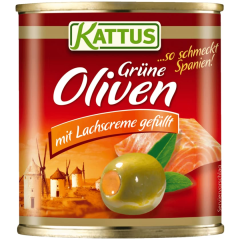 Kattus Spanische Grüne Oliven mit Lachscreme