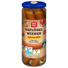 REWE Beste Wahl Geflügel-Wiener mit Rapsöl 250g,