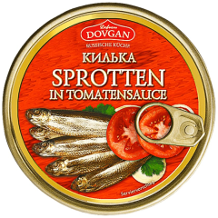 Dovgan Gebratene Sprotten in Tomatensauce