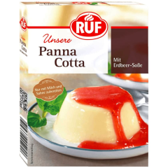 Ruf Panna cotta mit Erdbeersoße