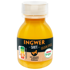 REWE to go Ingwer Shot mit Orange Zitrone & Kurkuma