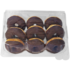 Mini Donut mit dunkler kakaohaltiger Fettglasur