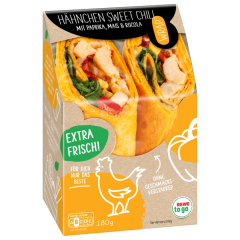 REWE to go Hähnchen Sweet Chili Wrap Mit Paprika, Mais und Rucola