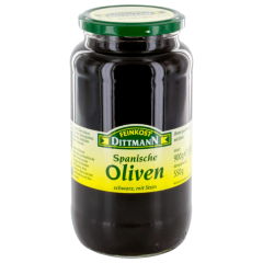 Feinkost Dittmann Spanische Oliven Schwarz mit Stein