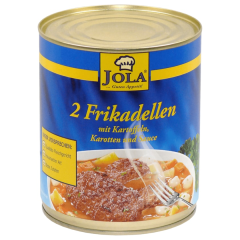 Jola Zwei Frikadellen mit Kartoffeln, Karotten und Sauce