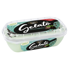 Bruno Gelato Speiseeis mit Minzgeschmack & Schokosauce