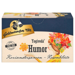 Goldmännchen-Tee Yogiveda Humor Koriandersamen-Rosenblüte