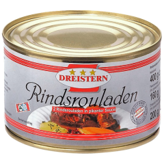 Dreistern Zwei Rinderrouladen in pikanter Sauce