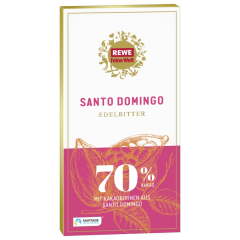 REWE Feine Welt Edel-Bitterschokolade Santo Domingo 70% Cacao