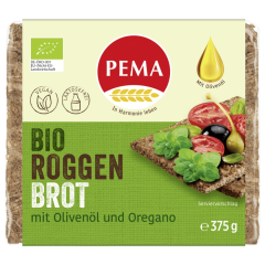 Pema Bio Roggen Brot mit Olivenöl und Oregano