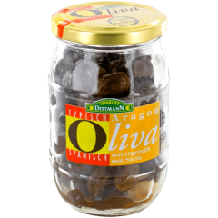 Feinkost Dittmann Oliva Marcida-Oliven schwarz mit Stein naturgereift & eingelegt