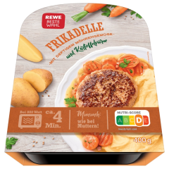 REWE Beste Wahl Frikadelle mit Möhrengemüse