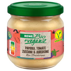 REWE Bio + vegan Streichcreme Paprika, Tomate, Zucchini & Aubergine