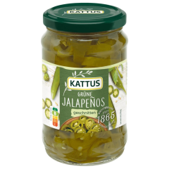 Kattus Grüne Jalapeños geschnitten