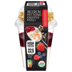 REWE to go Frühstücksmüsli Beeren mit Honig Knuspermüsli High Protein