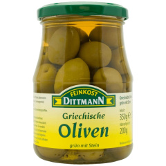 Feinkost Dittmann Griechische Oliven grün mit Stein