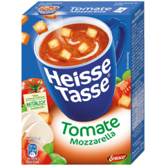 Erasco Heisse Tasse Tomate-Mozzarella mit Croûtons