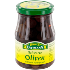 Feinkost Dittmann Schwarze Oliven mit Stein naturgereift