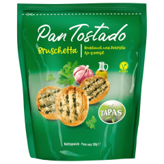 Arte Tapas Pan Tostado Bruschetta mit Knoblauch und Petersilie vegan