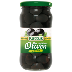 Kattus Schwarze Oliven mit Stein