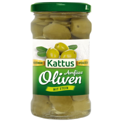 Kattus Grüne Amfissa Oliven mit Stein