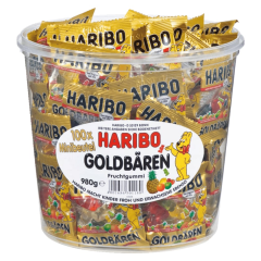 Haribo Fruchtgummi Goldbären Minibeutel 100x9,8g,