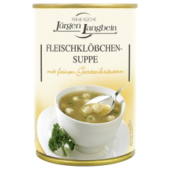 Jürgen Langbein Fleischklößchen-Suppe mit feinen Gartenkräutern